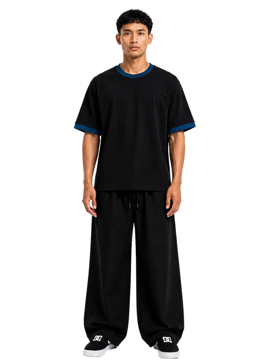 TEAL RINGER BLACK OVERSIZED T-SHIRT