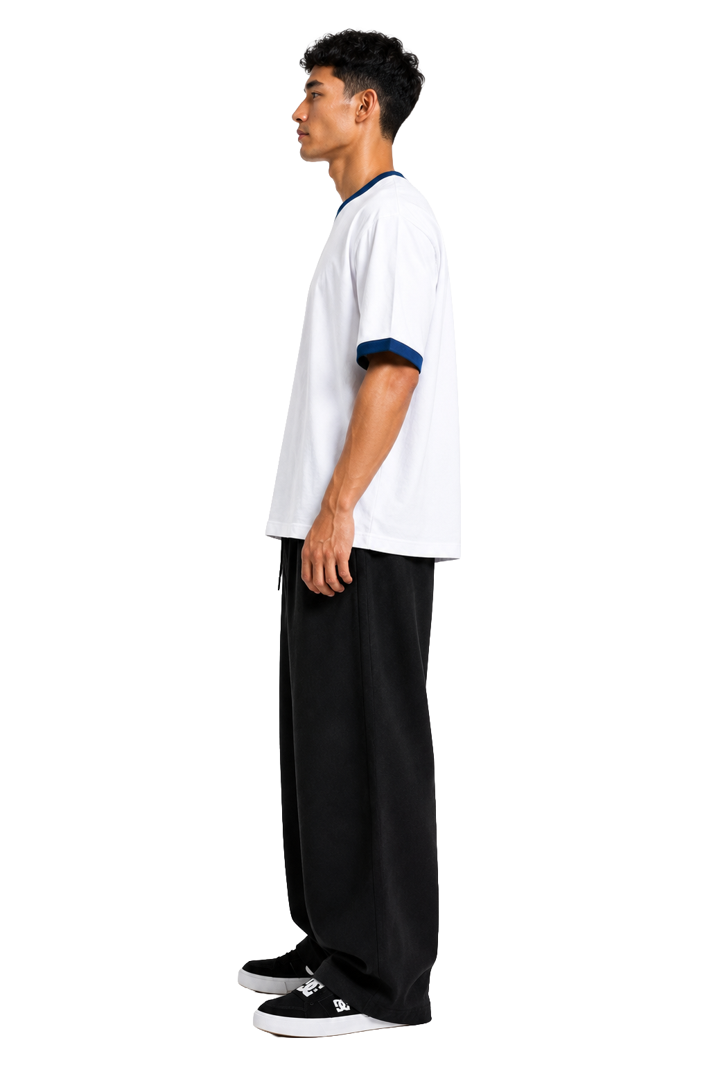 TEAL RINGER WHITE OVERSIZED T-SHIRT