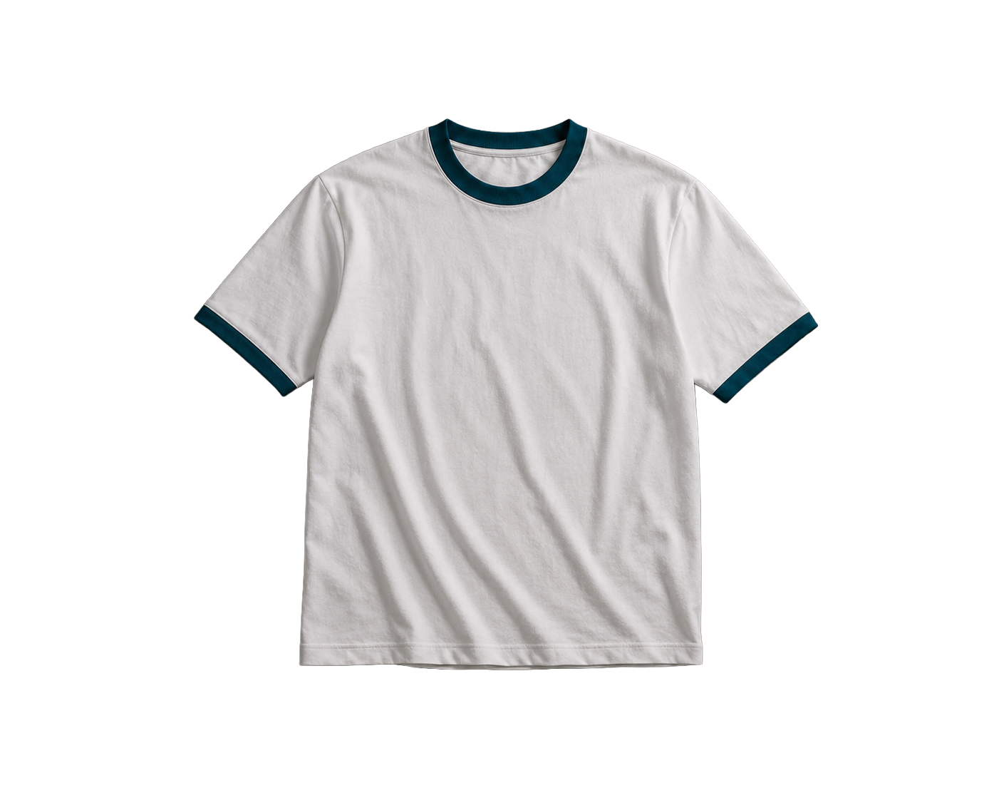 TEAL RINGER WHITE OVERSIZED T-SHIRT
