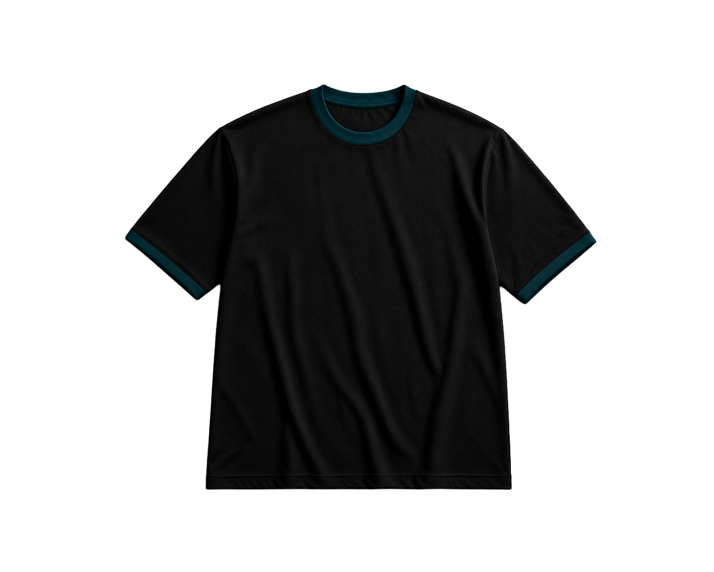 TEAL RINGER BLACK OVERSIZED T-SHIRT